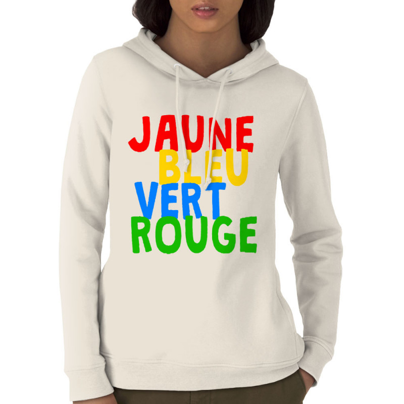 Sweat femme à capuche coton bio naturel Colours (Gondrax,Humour,Divers)