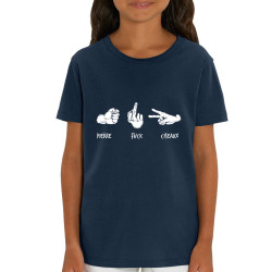 T-shirt enfant coton bio bleu marine Shifuckmi (Gondrax,Humour,Slogans Débiles)
