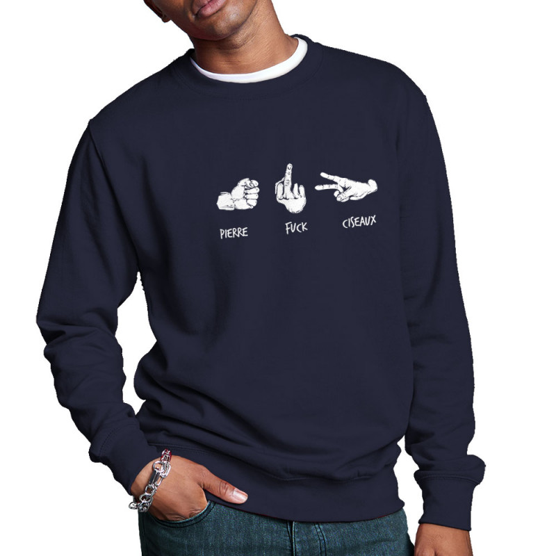 Sweat homme col rond bleu marine Shifuckmi (Gondrax,Humour,Slogans Débiles)