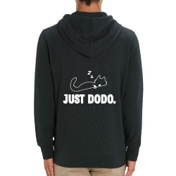 Sweat homme zippé à capuche coton bio noir Just dodo (Blacksquare,Animaux,Chats)