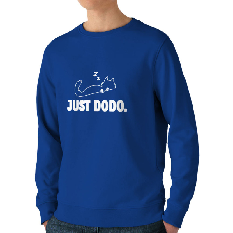 Sweat homme bio col rond bleu royal Just dodo (Blacksquare,Animaux,Chats)