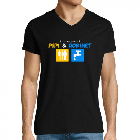 T-shirt homme col V "Pipi...