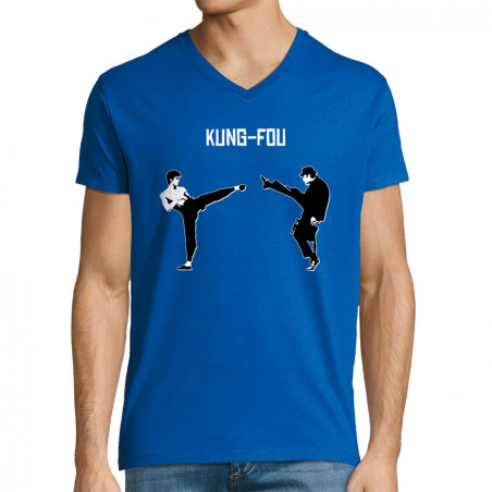 T-shirt homme col V "Kung-Fou"