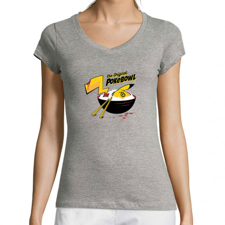 T-shirt femme col V...