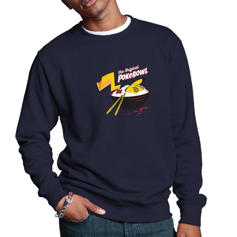 Sweat homme col rond bleu marine Original Pokebowl (Ted Boundy,Films/Séries,Jeux Vidéo / Geek,Manga Kawaï japan)