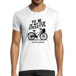 T-shirt homme fit blanc To be cyclette (Blacksquare,Vélo,Slogans Débiles)
