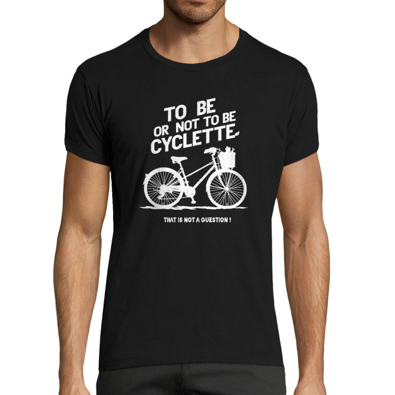 T-shirt homme fit noir To be cyclette (Blacksquare,Vélo,Slogans Débiles)