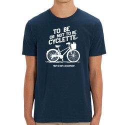 T-shirt homme coton bio bleu marine To be cyclette (Blacksquare,Vélo,Slogans Débiles)