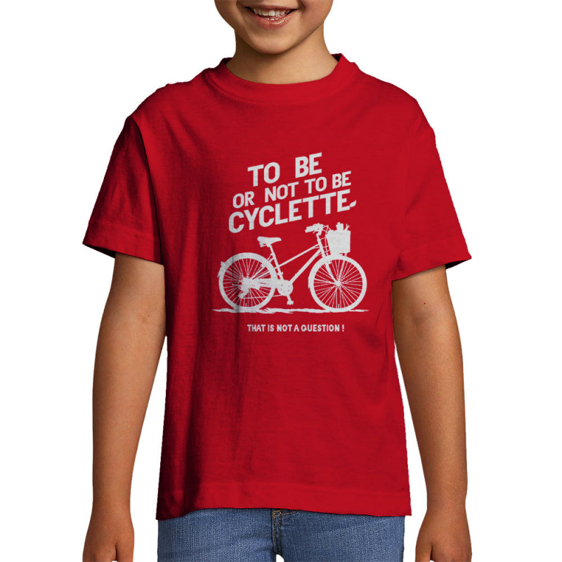 T-shirt enfant rouge To be cyclette (Blacksquare,Vélo,Slogans Débiles)