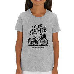 T-shirt enfant coton bio gris chiné To be cyclette (Blacksquare,Vélo,Slogans Débiles)