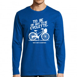 T-shirt homme manches longues bleu royal To be cyclette (Blacksquare,Vélo,Slogans Débiles)