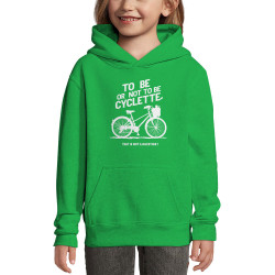 Sweat enfant à capuche vert prairie To be cyclette (Blacksquare,Vélo,Slogans Débiles)