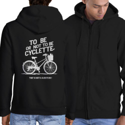 Sweat homme à capuche zippé noir To be cyclette (Blacksquare,Vélo,Slogans Débiles)