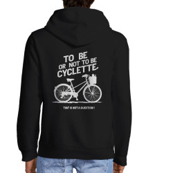 Sweat homme à capuche zippé noir To be cyclette (Blacksquare,Vélo,Slogans Débiles)