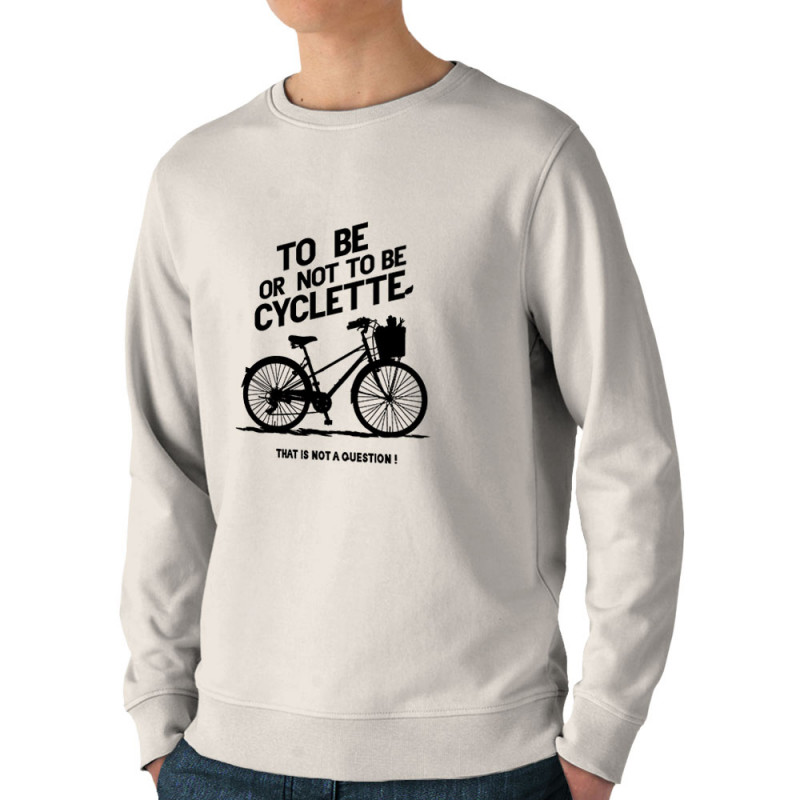 Sweat homme bio col rond naturel To be cyclette (Blacksquare,Vélo,Slogans Débiles)