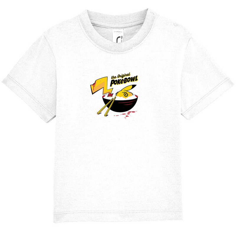 T-shirt bébé blanc Original Pokebowl (Ted Boundy,Films/Séries,Jeux Vidéo / Geek,Manga Kawaï japan)