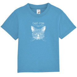 T-shirt bébé bleu azur Chat-foin (Gondrax,Les Bébêtes,Animaux,Chats)
