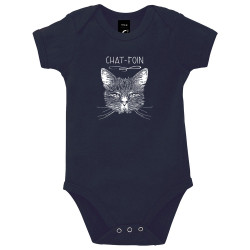 Body bébé bleu marine Chat-foin (Gondrax,Les Bébêtes,Animaux,Chats)