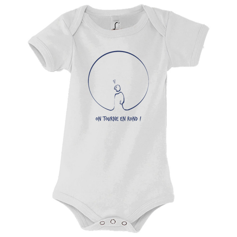 Body bébé blanc On tourne en rond (Gondrax,Humour,Slogans engagés)
