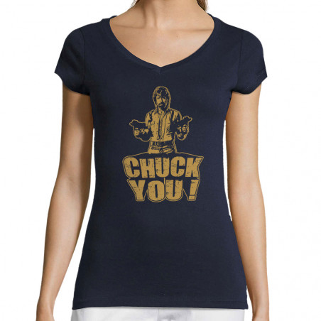 T-shirt femme col V "Chuck...