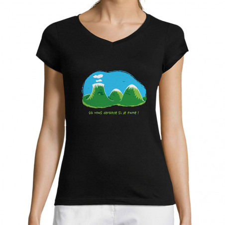 T-shirt femme col V "Volcan"