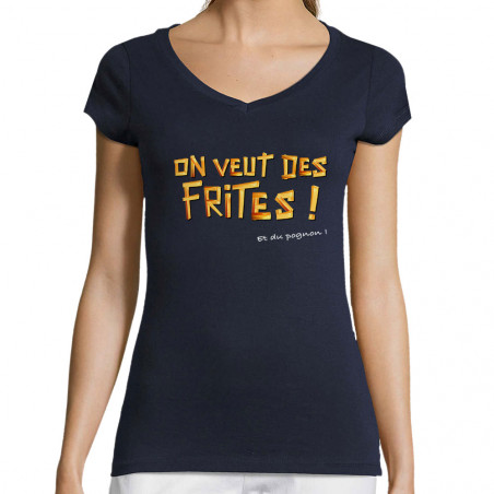 T-shirt femme col V "On...