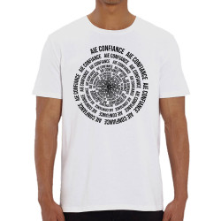 T-shirt homme coton bio blanc Aie confiance (Gondrax,Slogans Débiles,Humour)