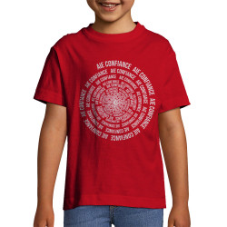 T-shirt enfant rouge Aie confiance (Gondrax,Slogans Débiles,Humour)