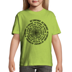 T-shirt enfant vert pomme Aie confiance (Gondrax,Slogans Débiles,Humour)