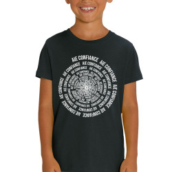 T-shirt enfant coton bio noir Aie confiance (Gondrax,Slogans Débiles,Humour)