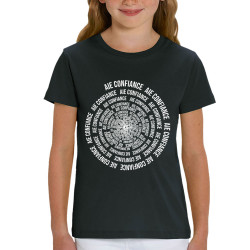 T-shirt enfant coton bio noir Aie confiance (Gondrax,Slogans Débiles,Humour)