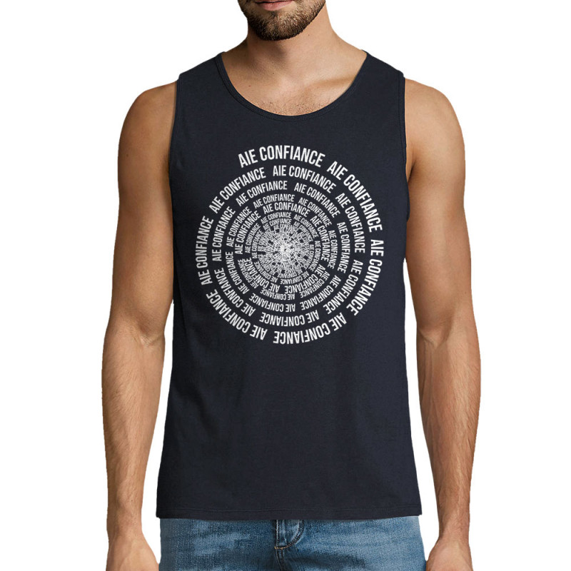 Débardeur homme bleu marine Aie confiance (Gondrax,Slogans Débiles,Humour)