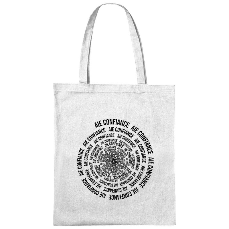 Sac shopping en toile blanc Aie confiance (Gondrax,Slogans Débiles,Humour)