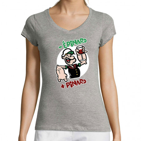 T-shirt femme col V "Popeye...
