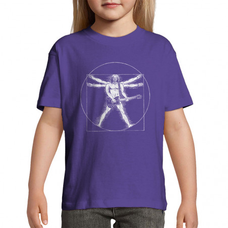 T-shirt enfant violet foncé Vitruve Rock (Gondrax,Rock & Punk,Musée,Humour,Homme de Vitruve)