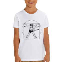 T-shirt enfant coton bio blanc Vitruve Rock (Gondrax,Rock & Punk,Musée,Humour,Homme de Vitruve)