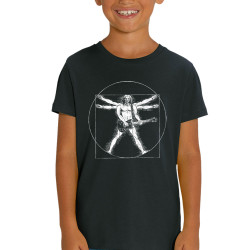 T-shirt enfant coton bio noir Vitruve Rock (Gondrax,Rock & Punk,Musée,Humour,Homme de Vitruve)