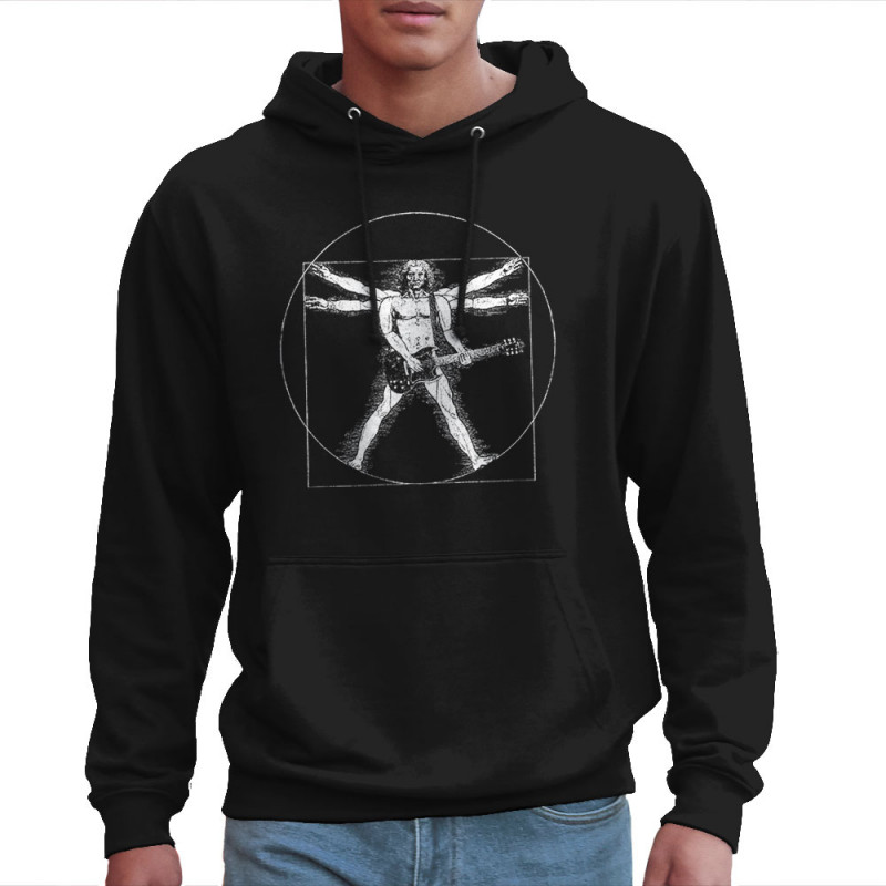 Sweat homme à capuche noir Vitruve Rock (Gondrax,Rock & Punk,Musée,Humour,Homme de Vitruve)