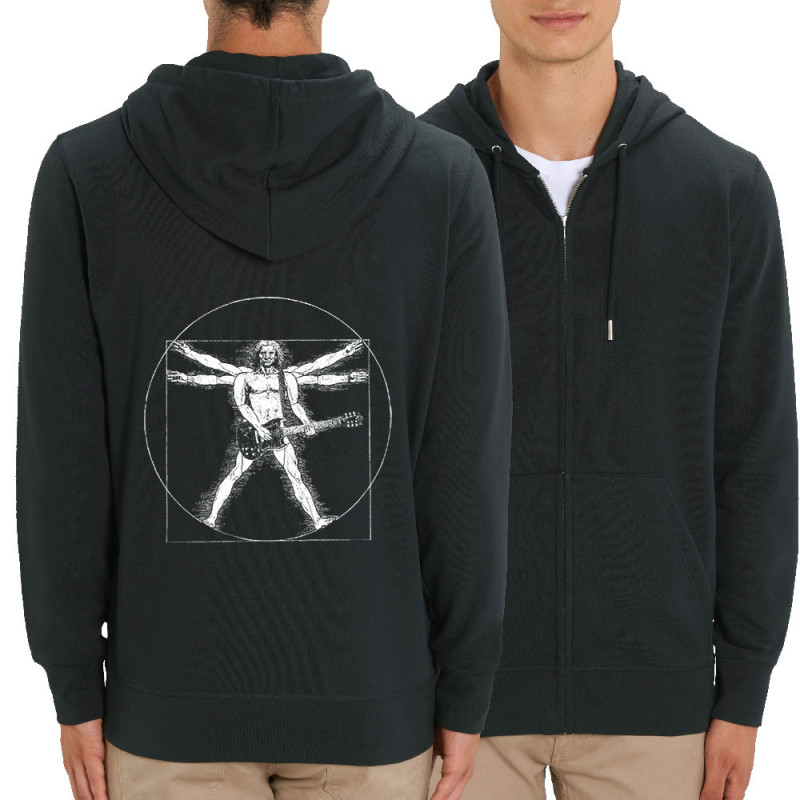 Sweat homme zippé à capuche coton bio noir Vitruve Rock (Gondrax,Rock & Punk,Musée,Humour,Homme de Vitruve)