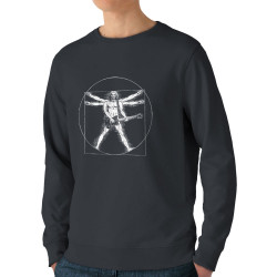 Sweat homme bio col rond gris anthracite Vitruve Rock (Gondrax,Rock & Punk,Musée,Humour,Homme de Vitruve)