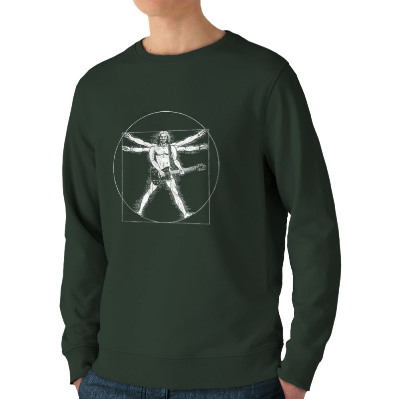 Sweat homme bio col rond vert foncé Vitruve Rock (Gondrax,Rock & Punk,Musée,Humour,Homme de Vitruve)