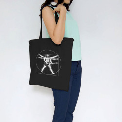 Sac shopping en toile noir Vitruve Rock (Gondrax,Rock & Punk,Musée,Humour,Homme de Vitruve)