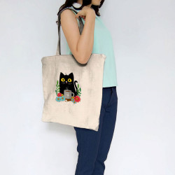 Sac shopping en toile naturel Coffee cat (Animaux,Fruits & Légumes,Manga Kawaï japan,Chats)