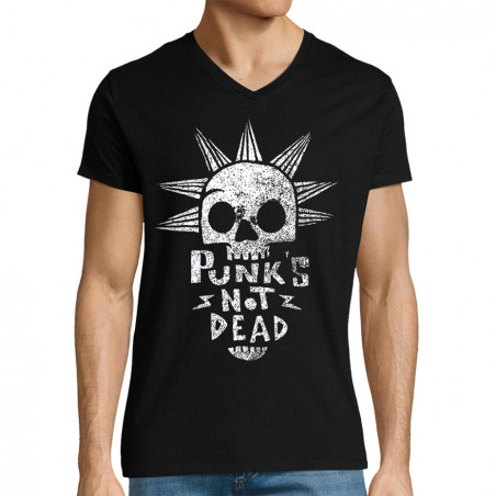 T-shirt homme col V "Punk's...