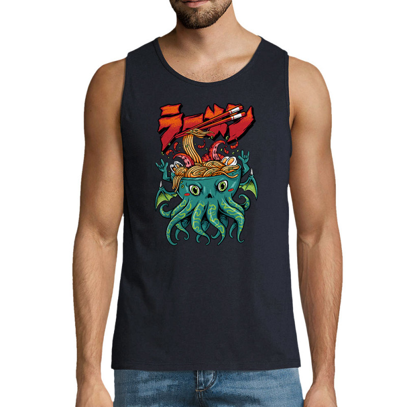 Débardeur homme bleu marine Cthulhu noodles (Manga Kawaï japan,Jeux Vidéo / Geek)