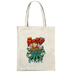 Sac shopping en toile naturel Cthulhu noodles (Manga Kawaï japan,Jeux Vidéo / Geek)