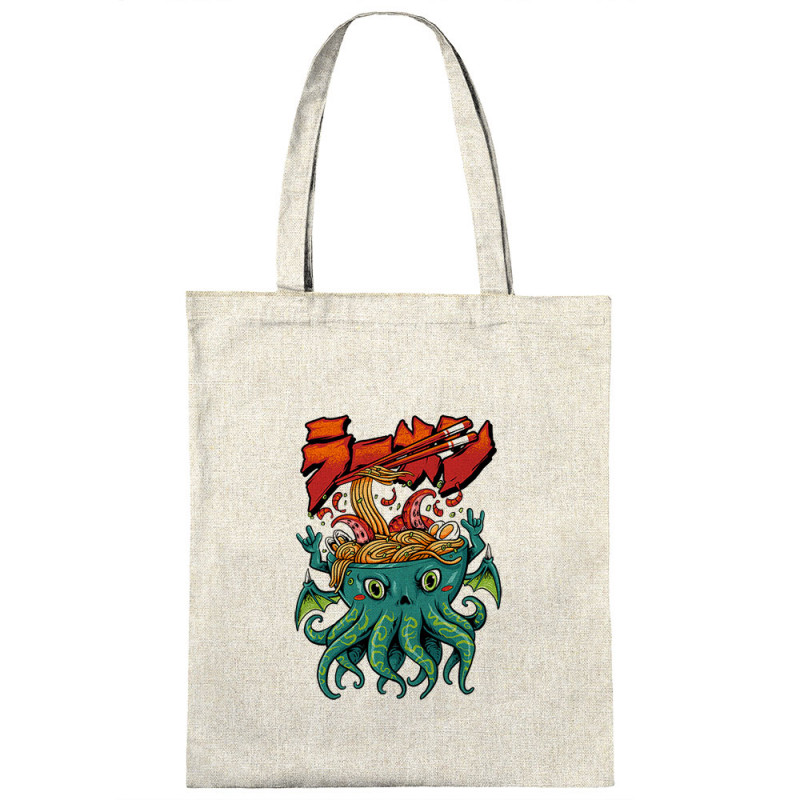 Sac shopping en toile naturel Cthulhu noodles (Manga Kawaï japan,Jeux Vidéo / Geek)