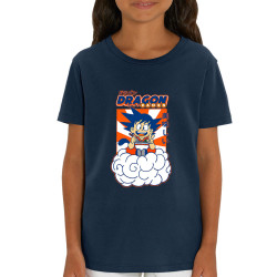 T-shirt enfant coton bio bleu marine Dragon Ball Ramen (Manga Kawaï japan,Jeux Vidéo / Geek)