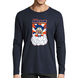 T-shirt homme manches longues bleu marine Dragon Ball Ramen (Manga Kawaï japan,Jeux Vidéo / Geek)