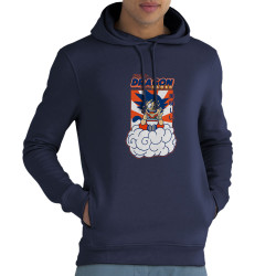 Sweat homme à capuche coton bio bleu marine Dragon Ball Ramen (Manga Kawaï japan,Jeux Vidéo / Geek)
